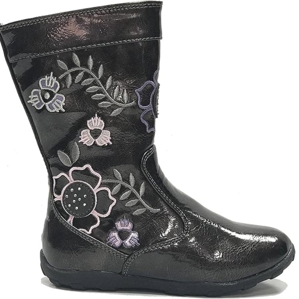 Stride Rite Girl's Jonine Zipper Boot Pewter Size 7M